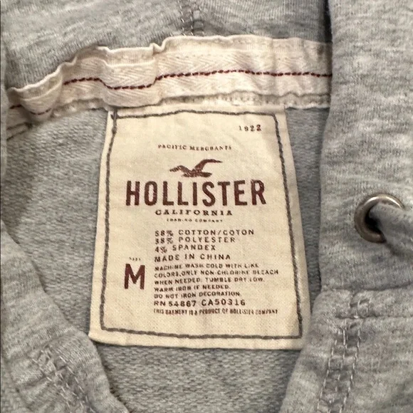 Hollister Heather Gray Hoodie with Pink Accents - Picture 3 of 4